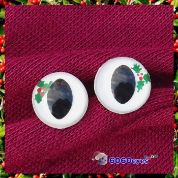 1 Pair Hand Painted White Holly Eyes Plastic Eyes Safety Eyes